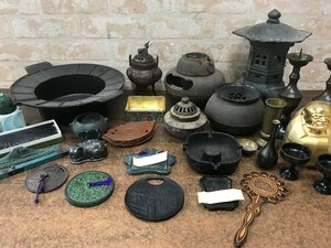 ☆中古品☆　金属工芸品　まとめ売り　鍋　香炉　風炉釜　灯籠　建水　文鎮　他