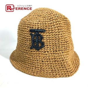 未使用 BURBERRY バーバリー 8069216 TB CROCHET BUCKET ハット帽 帽子 バケットハット ボブハット ストローハット 麦わら帽子 【中古】