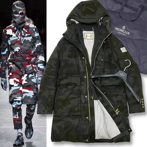 28 国内正規品 MONCLER GAMME BLEU モンクレール ガムブルー GIACCONE DOWN JACKET カモフラ 迷彩 ダウン コート ジャケット カーキ 1