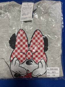 Disney ディズニーランドに ロングTシャツ ミニー リボン 130 グレー かわいい プレゼントに 新品 未開封 タグ付 即決時送料無料