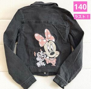 新品★H&M×Disney ミニー&フィガロ　ブラックデニム　Gジャン★140 ディズニー