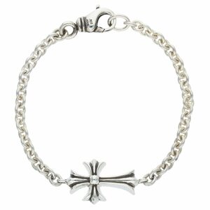 クロムハーツ Chrome Hearts CHN TNY CH CRS/タイニーCHクロスチェーン サイズ:7inch シルバーブレスレット 中古 SJ02