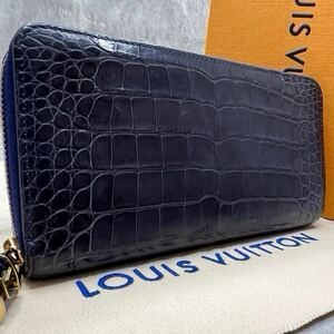 【極美品 超希少 新型】ルイヴィトン LOUIS VUITTON ジッピーウォレット 長財布 ラウンド クロコダイル ワニ革 ゴールド金具 N93609