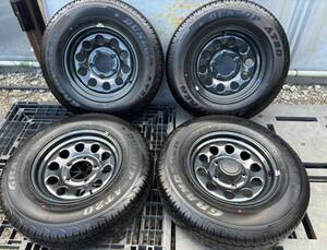 ジムニー スチールホイール 15x5.5J/PCD139.7/5H/ET+23/タイヤ　DUNLOP ダンロップ AT20/ GRANDPTREK 185/80R15 96S 年式2023年2月製