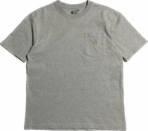 良品 ☆ Carhartt ☆ カーハート ルーズフィット ポケット Tシャツ 半袖 ポケT グレー M メンズ 春夏 ストリート アメカジ 古着■SAP731