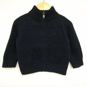 ポロバイラルフローレン ニットジャケット ジップアップ アウター ベビー 男の子用 80サイズ ブラック Polo by Ralph Lauren