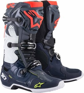 US 10 - ダークグレー/ダークブルー/レッド - ALPINESTARS アルパインスターズ Tech 10 ブーツ