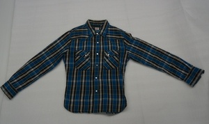 FLAT HEAD フラットヘッド ネルシャツ コットン100％ ブルー 日本製 size:40囗T巛