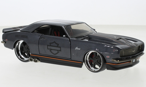 1/24 シボレー カマロ ハーレーダビッドソン Maisto Chevrolet Camaro Z28 ガンメタ Harley-Davidson 1968 1:24 梱包サイズ80