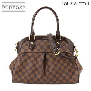 新品同様 ルイ ヴィトン LOUIS VUITTON ダミエ トレヴィ PM 2way ハンド ショルダー バッグ エベヌ N51997 Damier Trevi PM 90215355