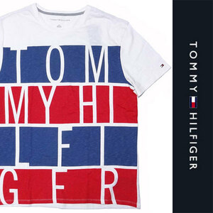 新品 TOMMY HILFIGER S/S T-SHIRT トミー ヒルフィガー 半袖 Tシャツ ホワイト ロゴ トリコロール L 正規品