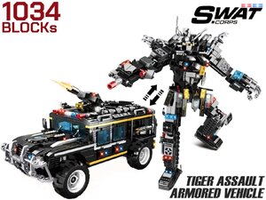 M0097T　AFM SWAT シリーズ 2WAY タイガー突撃装甲車 1034Blocks