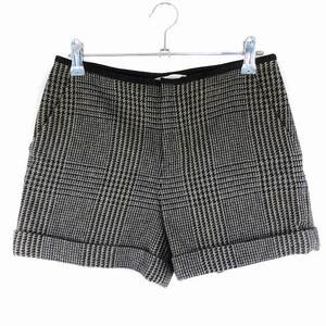 プラージュ Plage パンツ ショート ショーパン ロールアップ ウール 千鳥柄 グレンチェック 34 黒 ベージュ ブラック ボトムス レディース