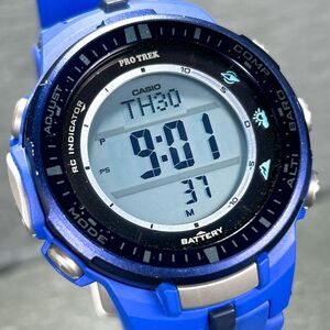 美品 CASIO カシオ PROTREK プロトレック PRW-3000-2BJF 腕時計 電波ソーラー マルチバンド6 方位/温度/気圧.高度計 トリプルセンサー