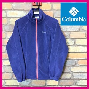 ME7-287★USA購入品★良色【Columbia コロンビア】胸・刺繍ロゴ フリースジャケット【レディース S】紫 パープル アウトドア 刺繍ロゴ