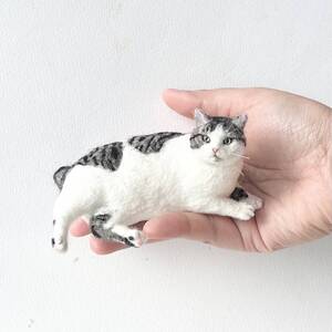 羊毛フェルト猫 うちの猫（がす） ハンドメイド