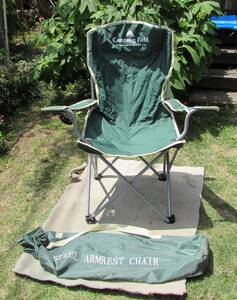 [No958] STEEL ARMREST CHAIR アウトドア椅子 中古品