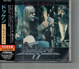 【送料無料】ドッケン /Dokken - One Live Night【超音波洗浄/UV光照射/消磁/etc.】Live 1994/アンプラグド/George Lynch