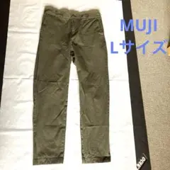 無印良品　ボーイフィットパンツ　カーキ　Ｌ　レディース