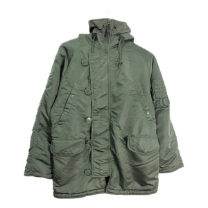 ALPHA INDUSTRIES アルファ インダストリーズ N-3B フライトジャケット ミリタリー グリーン (メンズ SMALL) 中古 古着 S0488