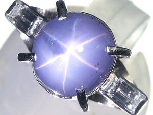 8KV14436T【売り切り】新品【RK宝石】≪Star Sapphire≫ 上質非加熱スターサファイア 大粒6.12ct!! 極上ダイヤモンド Pt900 高級リング