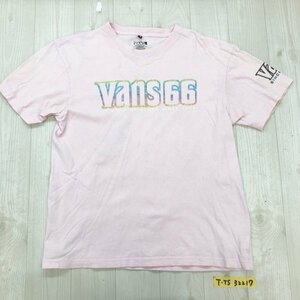 VANS バンズ メンズ 両面ロゴプリント クルーネック 半袖Tシャツ L ピンク