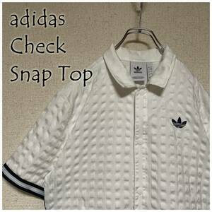 ★adidas アディダス 半袖シャツ チェック スナップ トップ オリジナルス