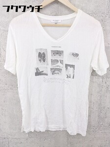 ◇ BEAUTY & YOUTH UNITED ARROWS 半袖 Vネック Tシャツ カットソー サイズM ホワイト グレー レディース