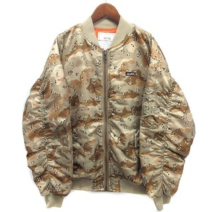 エックスガール x-girl ルーズ MA-1 フライトジャケット カモフラ 迷彩 ブルゾン LOOSE MA-1 CAMO サンドベージュ 1 05183512 レディース