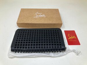 ◆ChristianLouboutin クリスチャンルブタン 長財布 黒系 箱付き ファスナー欠品 中古 現状◆10991★