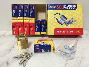 CYLINDER PAD LOCK　南京錠　鍵　30㎜　SOL NEW No.2500　11個セット　未使用　　　Z　　　No.3　