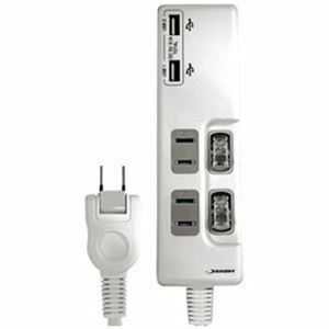 【新品】（まとめ）HIDISC USB2ポート付き 節電タップ HDUTC2U2WH【×5セット】