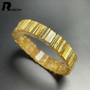 綺麗 EU製 定価18万円★ROBEAN・タイチンルチルバングル★黄金針水晶 ブレスレット パワーストーン 金運 お守り 12.4*5.3*4.4mm M1114456