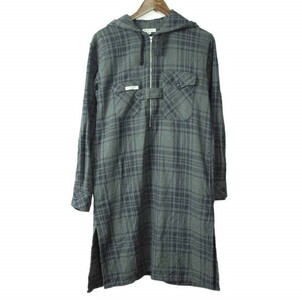 Engineered Garments エンジニアードガーメンツ Long Bush Shirt - Heavy Twill Plaid ロングブッシュシャツ XS グレー パーカー g6464