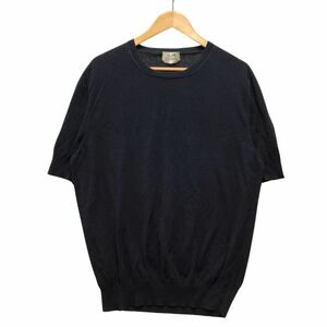 HERMES エルメス ホースデザイン ニット Tシャツ 薄手 ネイビー サイズXXL 正規品 / 34403