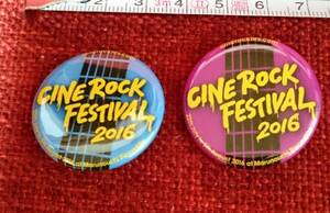 缶バッチ ☆ CINE ROCK FESTIVAL 2016 青＆ピンク ２ケセット シネロックフェスティバル // OASYS　FUJI ROCK