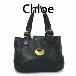 Chloe クロエ レザー ハンドバッグ トートバッグ ブラック系 3232