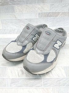 ◇ New Balance ニューバランス スリッポン サンダル サイズ25.5 グレー ホワイト メンズ P