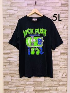 5L AIRWALK エアウォーク ブラック キャラクター 半袖Tシャツ 半袖 Tシャツ カットソー トップス モンスター スケボー メンズ