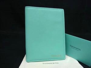 1円 ■新品同様■ TIFFANY＆Co ティファニー レザー パスポートケース パスポートカバー カード入れ ティファニーブルー FE6742