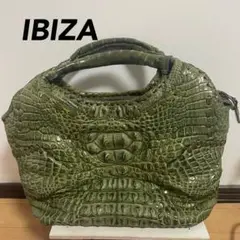 【IBIZA】イビサ クロコダイル ハンドバッグ グリーン