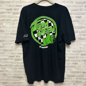 川崎 カワサキ レーシングTシャツ チームグリーン XL Tシャツ　Kawasaki 【古着】