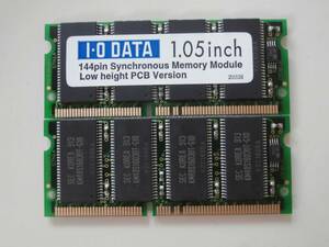 IODATA NX21-128M SO-DIMM PC66 144Pin 128MB×2枚セット SECチップ ノート用メモリ