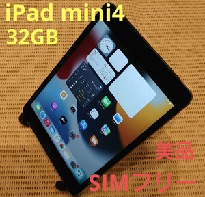 国内版SIMフリー美品iPad mini4(A1550)本体32GBグレイ完動品動作確認済み1円スタート送料無料
