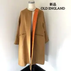 新品タグ付⭐︎最高級OLD ENGLAND キャメルダブルフェイスノーカラーコート