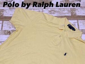 ☆送料無料☆ Polo by Ralph Lauren ポロ ラルフローレン 古着 半袖 ポロシャツ メンズ L イエロー トップス 中古 即決