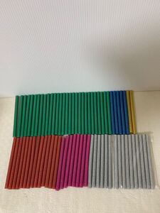 ラメカラーグルースティックまとめセット/ホットスティック/全長約10cm/手芸工芸 接着剤/緑多めグリーンシルバーピンク等