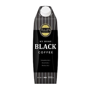 伊藤園 TULLY’S COFFEE MY HOME BLACK COFFEE 紙パック （1000ml 6本）ｘ２ケース/屋根型キャップ付容器/開封前常温保存可