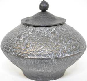 中国古玩 中国古美術 鉄製蓋付茶壺 小物入れ エステートセール（管理番号：124）