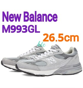 New★Balance★M993GL UK8 26.5cm グレー 992 991 ニューバランス